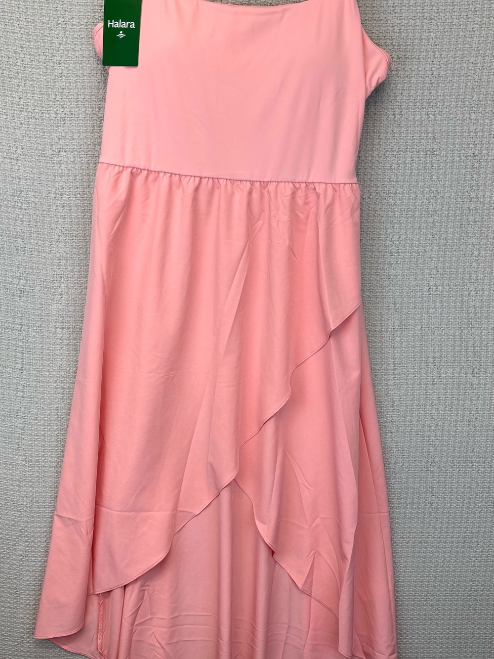 NWT Halara Breezeful High Low 2-Piece Flowy Midi Casual Dress Pink Large Boho - Picture 2 of 16